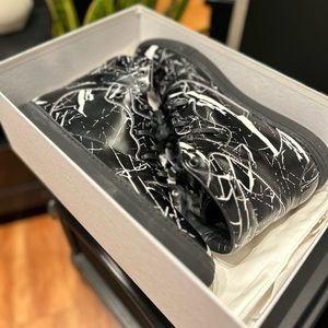 Balenciaga Paris High Top Sneakers Black Marble Leather Size 43 EUR (10 US)